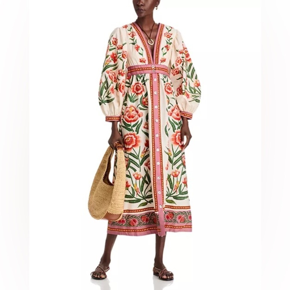 Farm Rio: Floral Embroidered Ainika Maxi Dress
